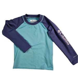 Columbia Rash Guard Toddler 3T Turquoise Purple Good Omni-Shade Long Sleeve